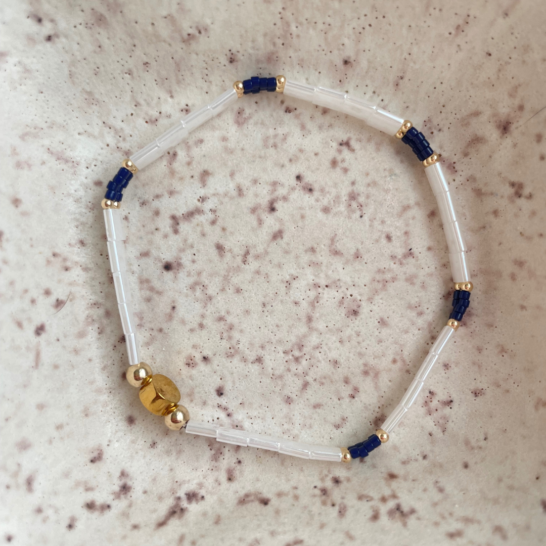 One Color with Gold Beads Game Day Bracelet